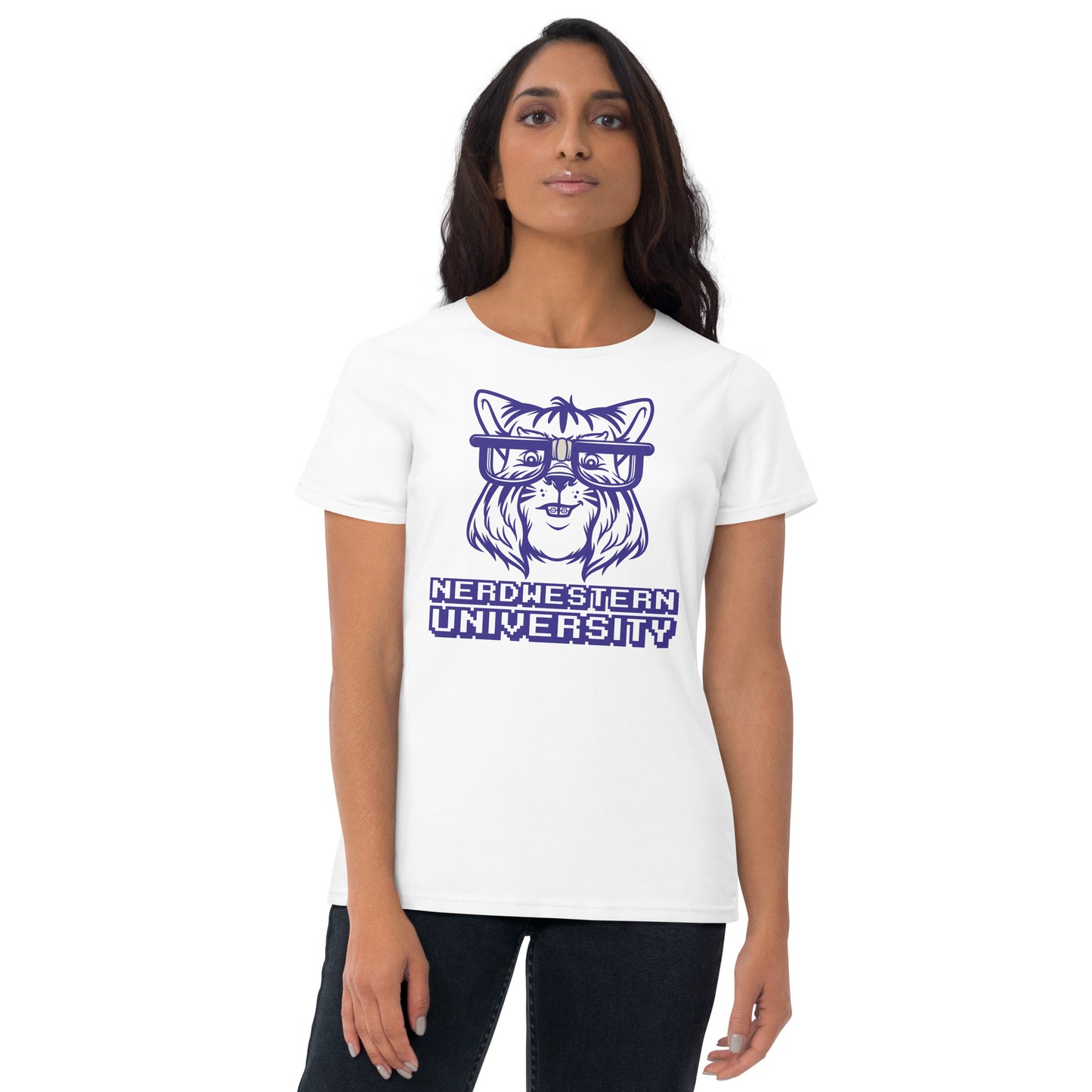 White Nerdwestern Women's Short Sleeve T-Shirt