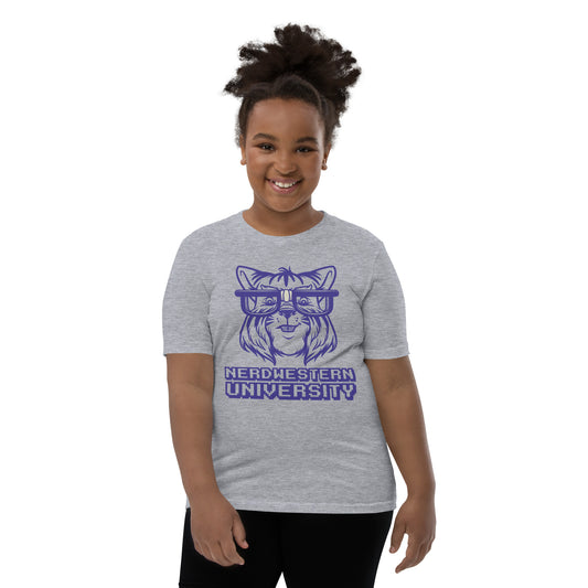 Grey Nerdwestern Youth Short Sleeve T-Shirt