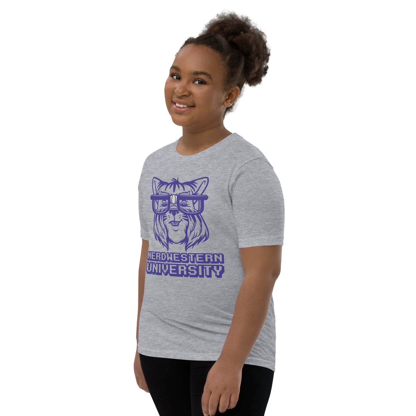 Grey Nerdwestern Youth Short Sleeve T-Shirt