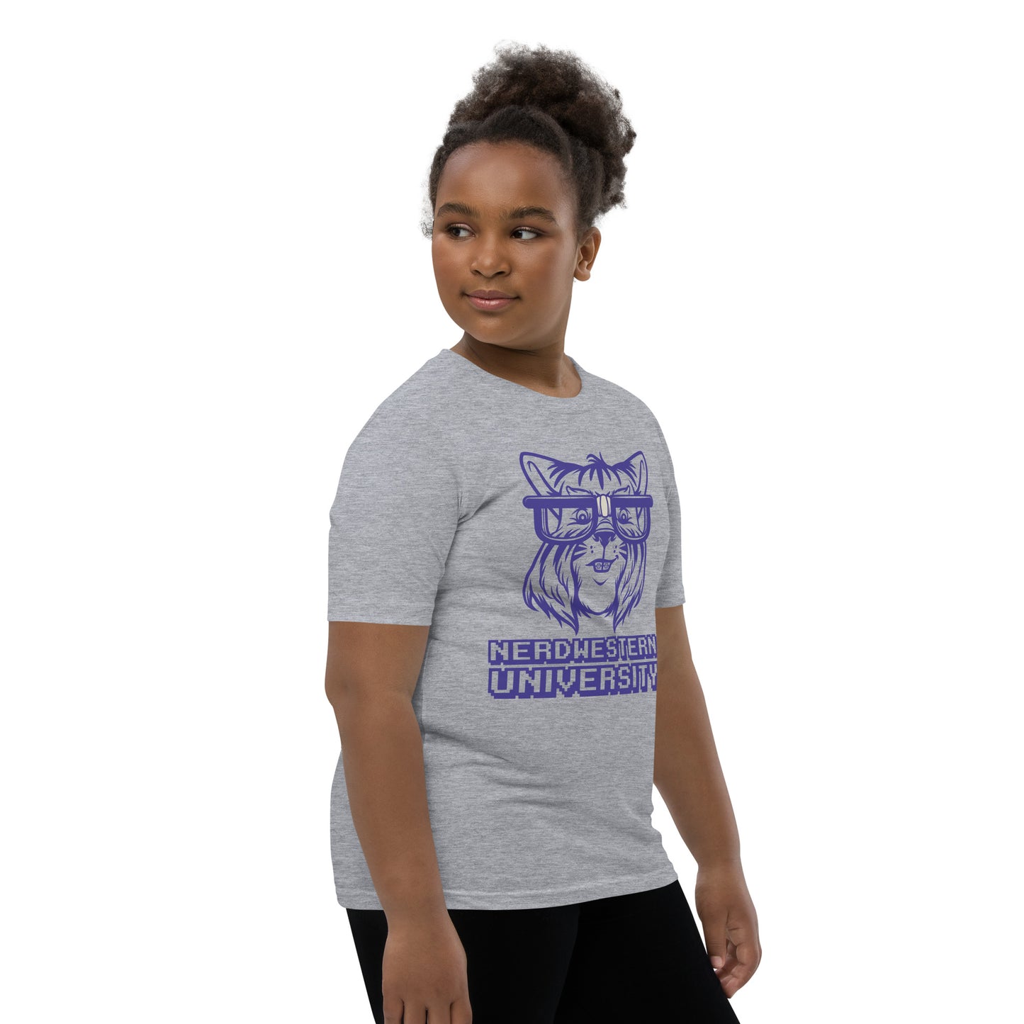 Grey Nerdwestern Youth Short Sleeve T-Shirt